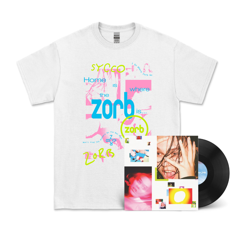 Sycco / Zorb LP Black Eco-Wax Vinyl & Collage White T-Shirt Bundle