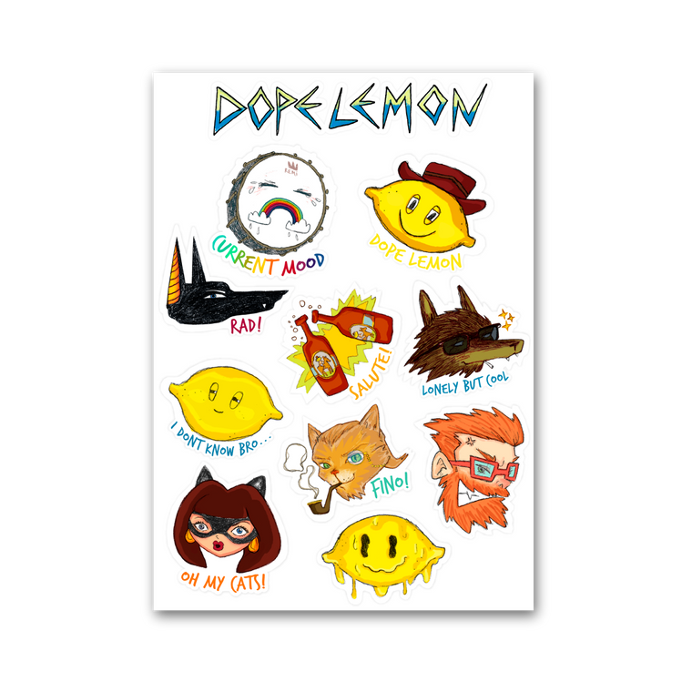 Dope Lemon A4 Sticker Sheet