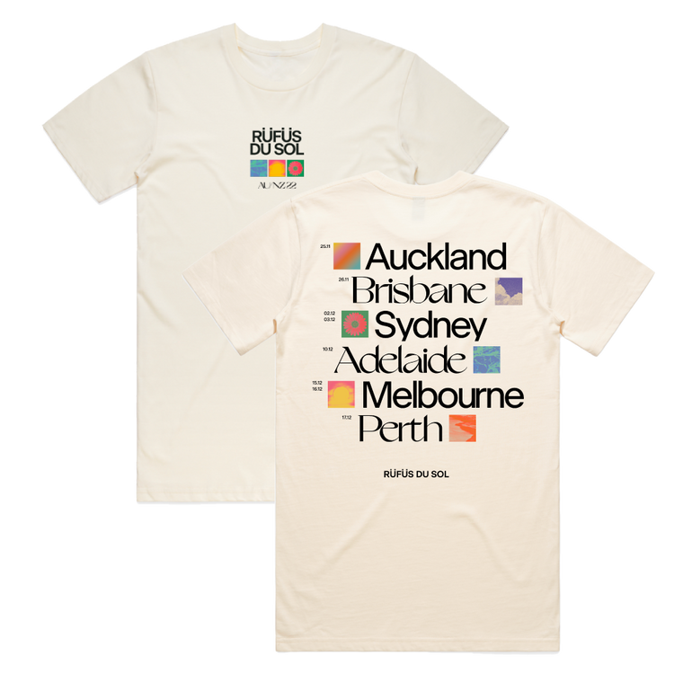 RÜFÜS  DU SOL / ANZ Cities Tour Ecru T-Shirt