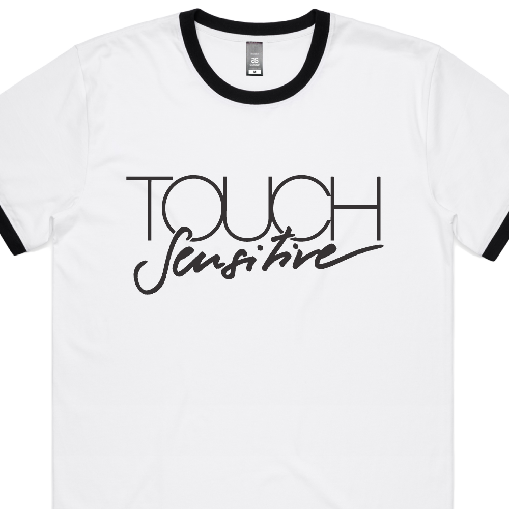 Touch Sensitive Logo / White Ringer T-Shirt