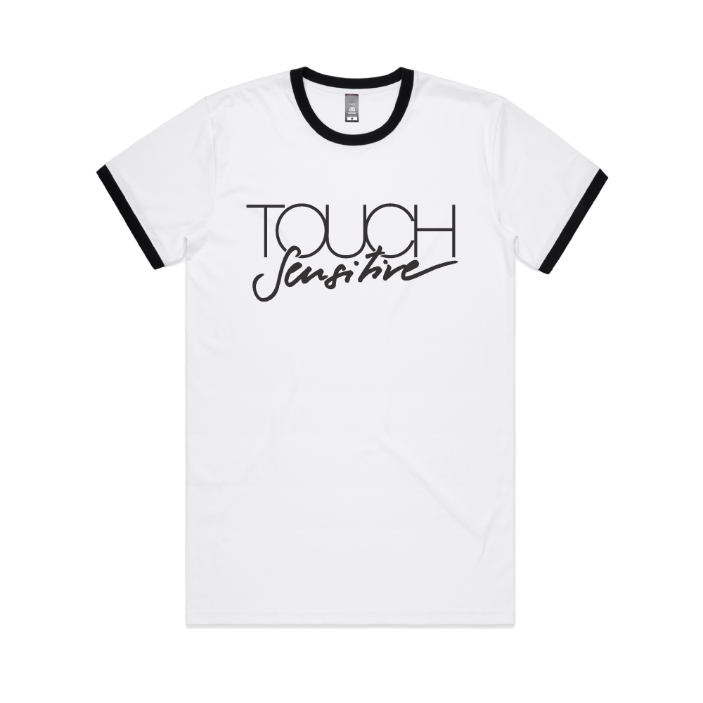Touch Sensitive Logo / White Ringer T-Shirt