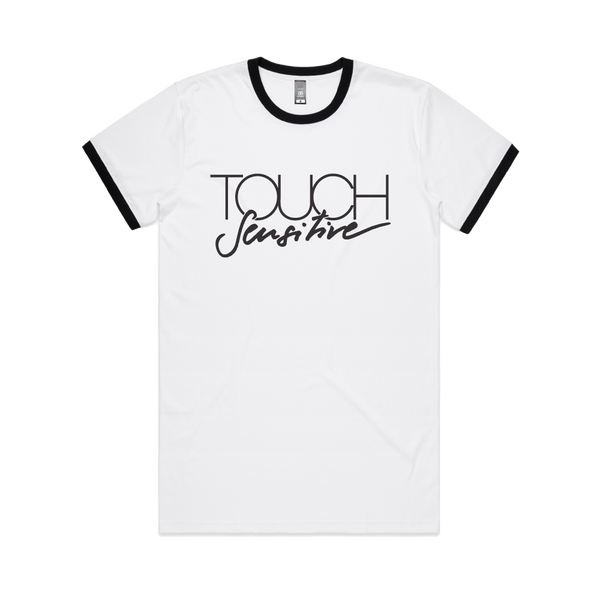 Touch Sensitive Logo / White Ringer TShirt