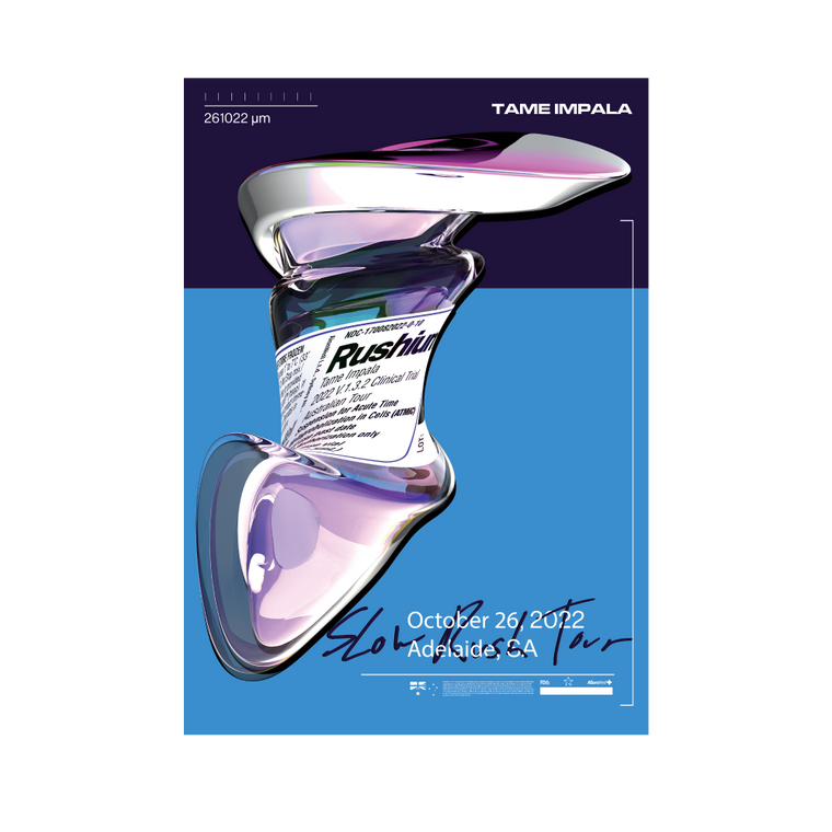 Slow Rush / Adelaide 2022 Tour Poster