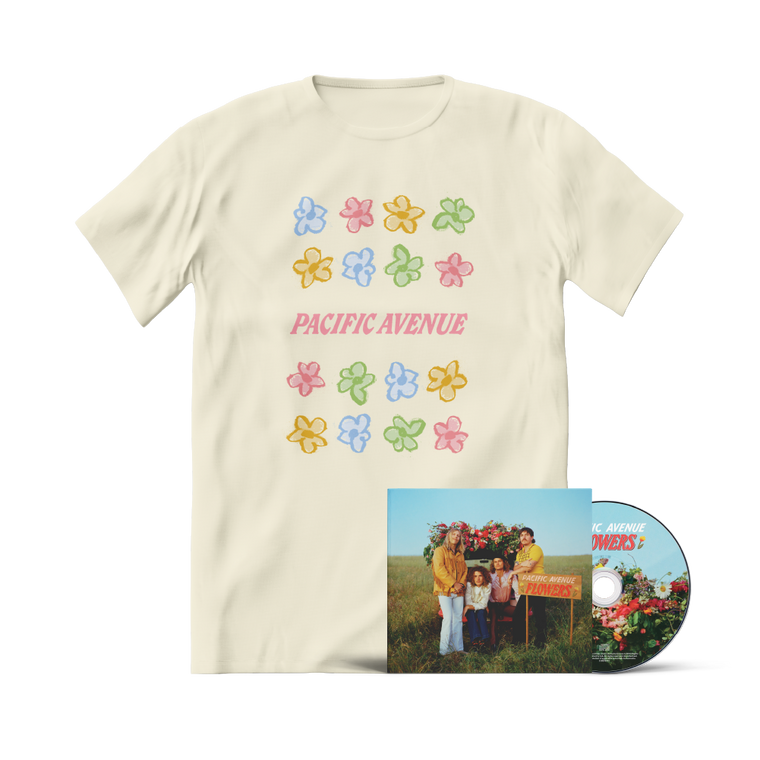 Pacific Avenue / Flowers CD & Natural T-Shirt Bundle