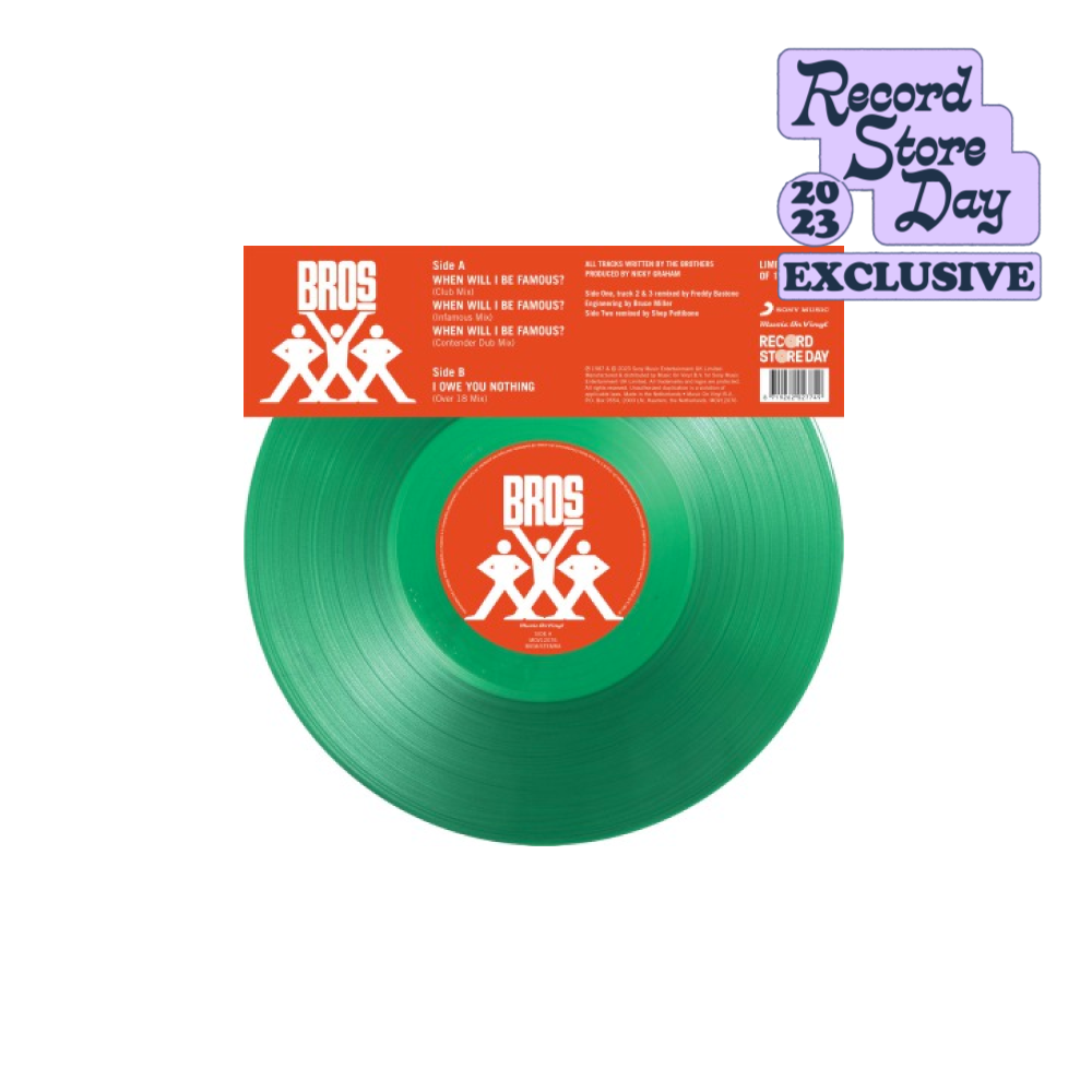 Bros / When Will I Be Famous? / I Owe You Nothing Mixes 12" Green Vinyl RSD 2023