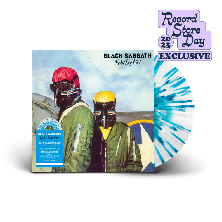 Black Sabbath / Never Say Die! LP Transparent & Light Blue Splatter Vinyl RSD 2023