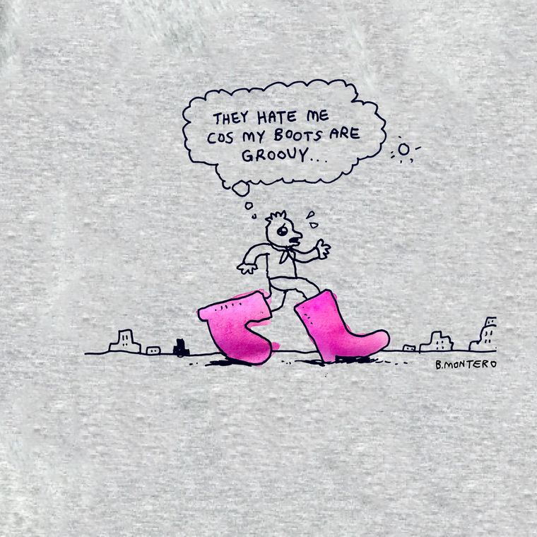 Boots / Grey and Navy Ringer T-Shirt