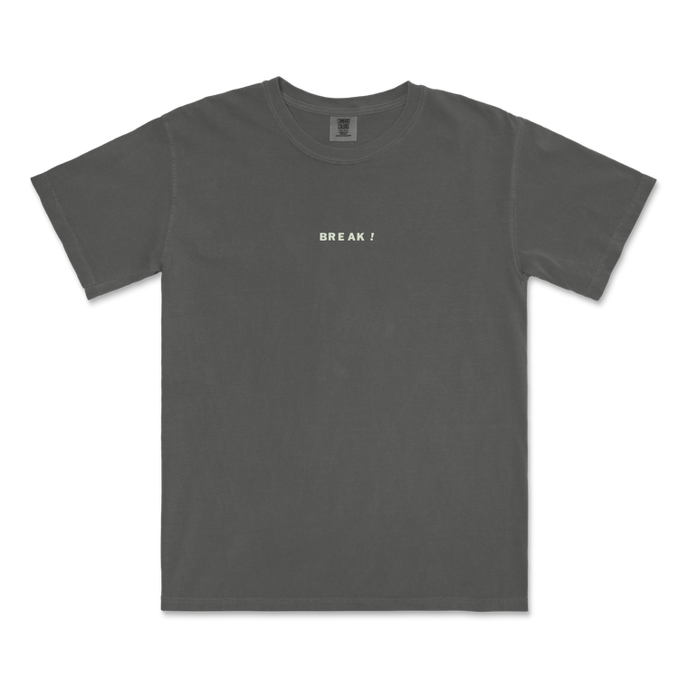 Break / Embroidered Faded Black T-Shirt
