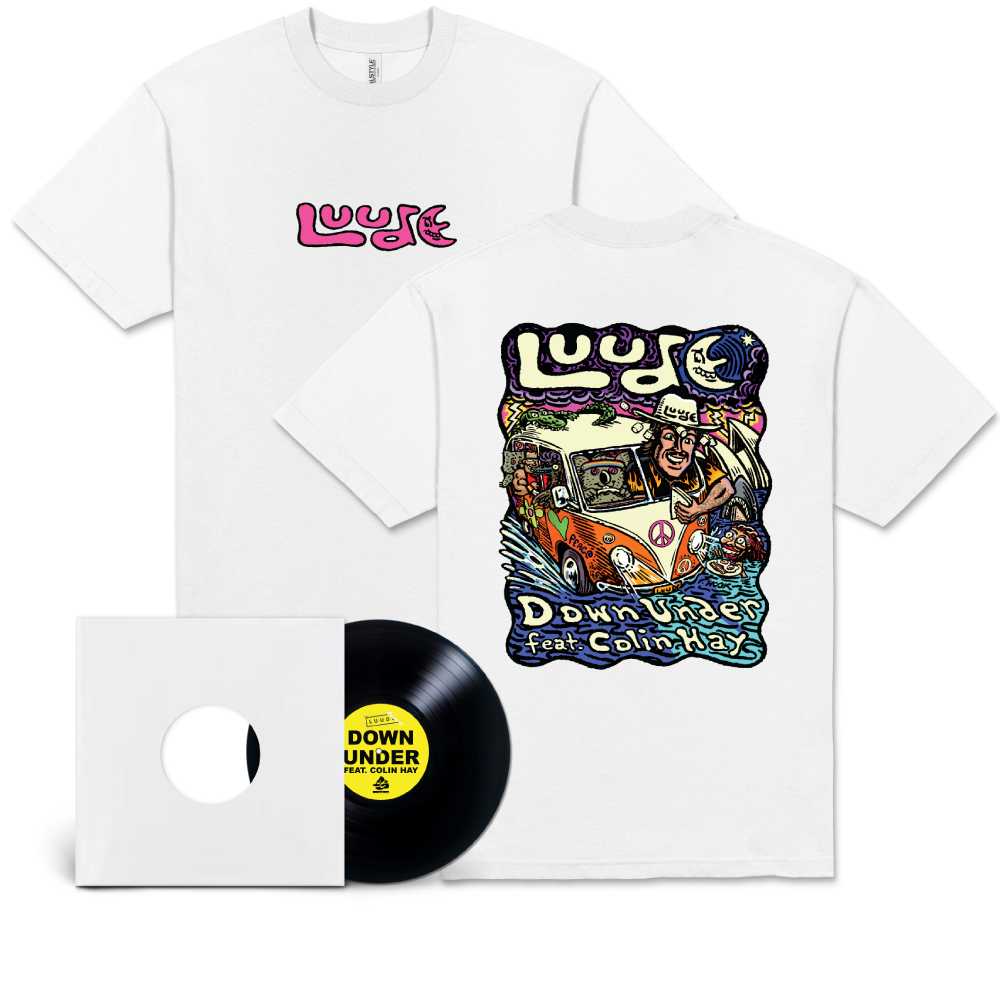 LUUDE / Down Under 12" Vinyl & Glow In The Dark T-Shirt Bundle