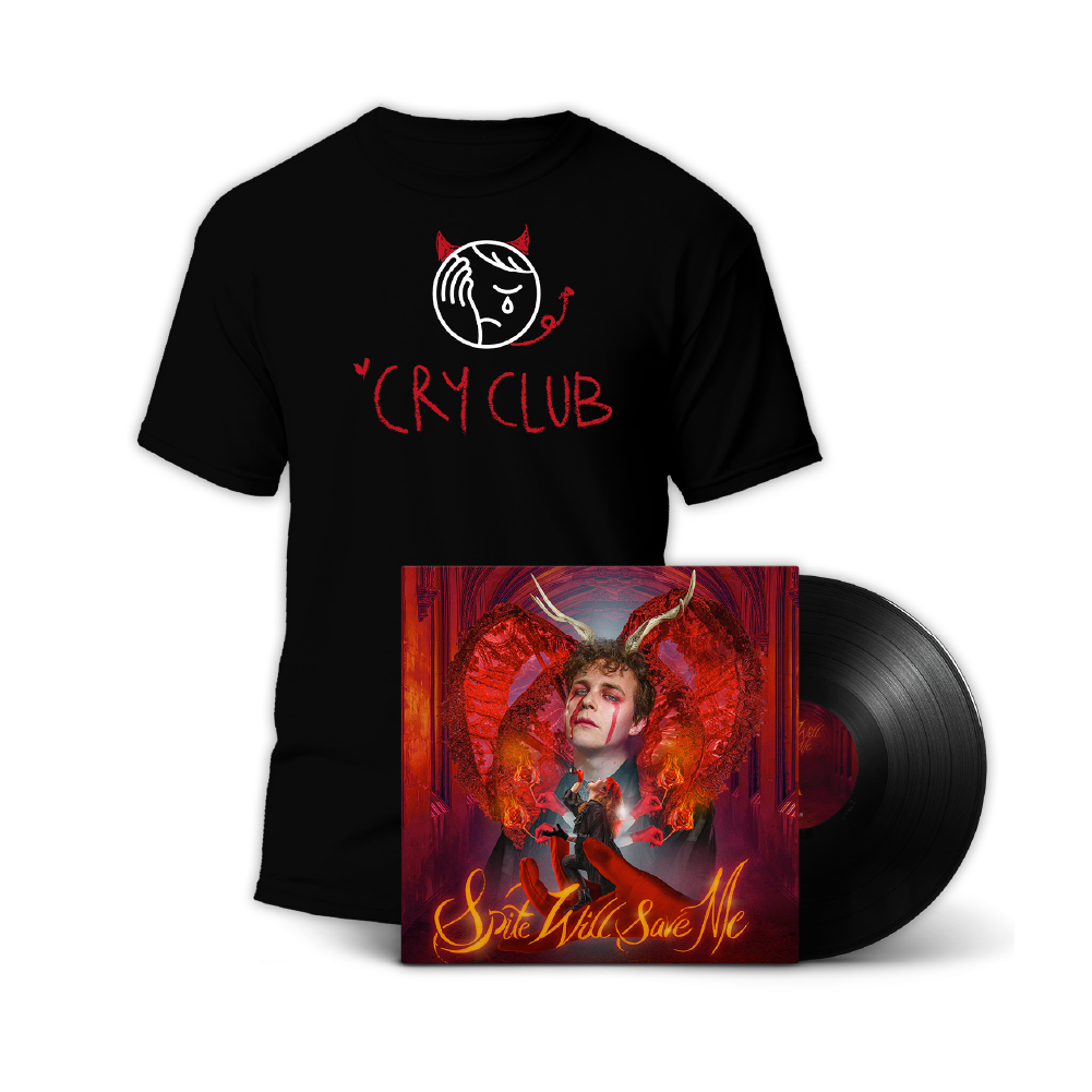 Cry Club / Spite Will Save Me LP & Black 'Logo' T-Shirt Bundle