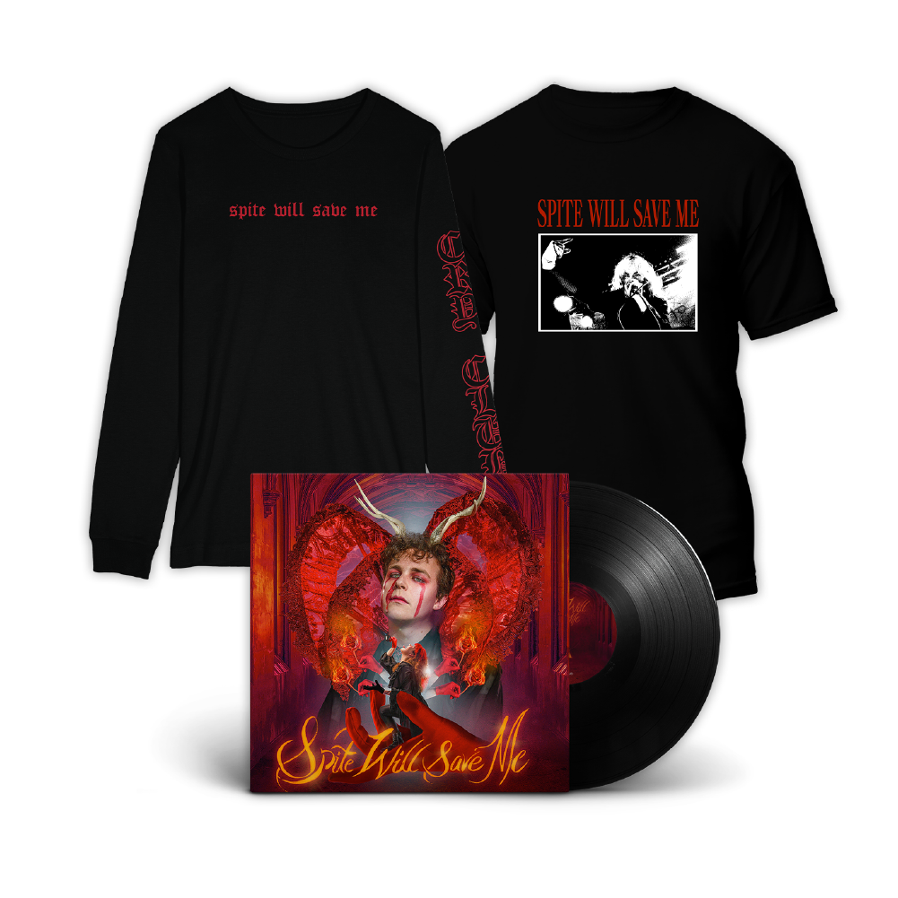 Cry Club / 'Spite Will Save Me' LP, Black 'Metal' Longsleeve & Black 'Live' T-Shirt Bundle