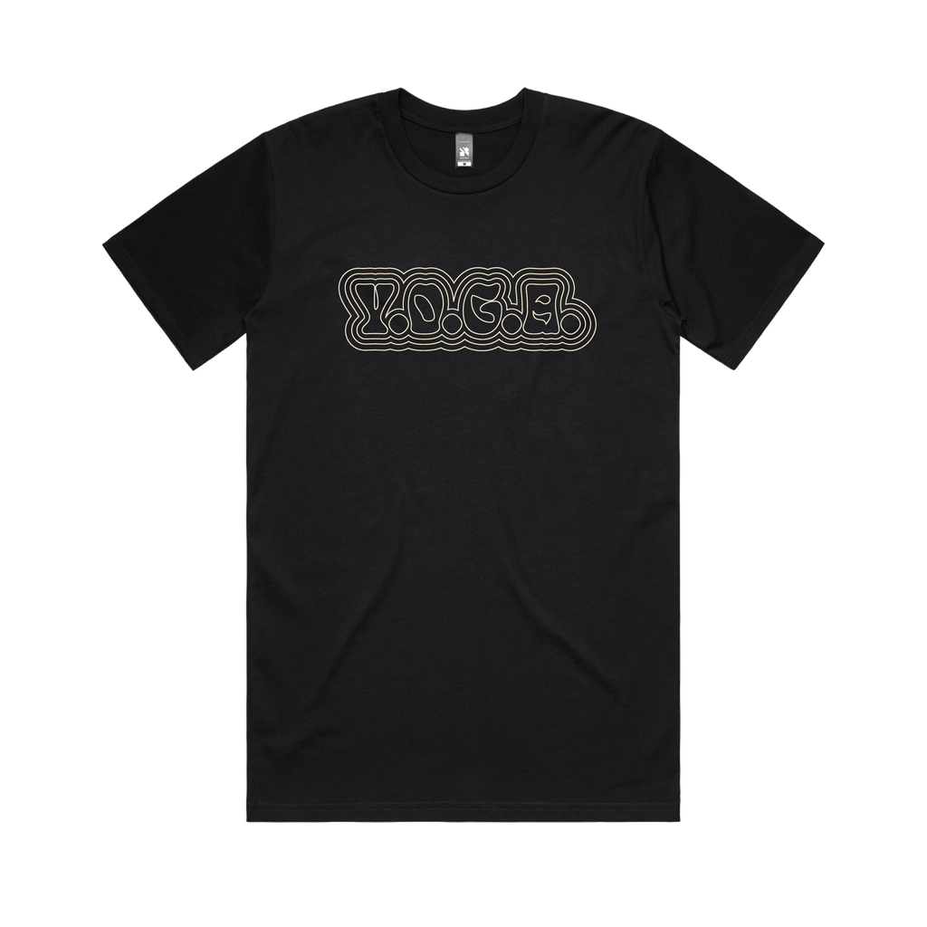 Y.O.G.A. / Puff Logo / Black t-shirt