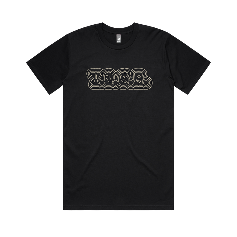Y.O.G.A. / Puff Logo / Black t-shirt