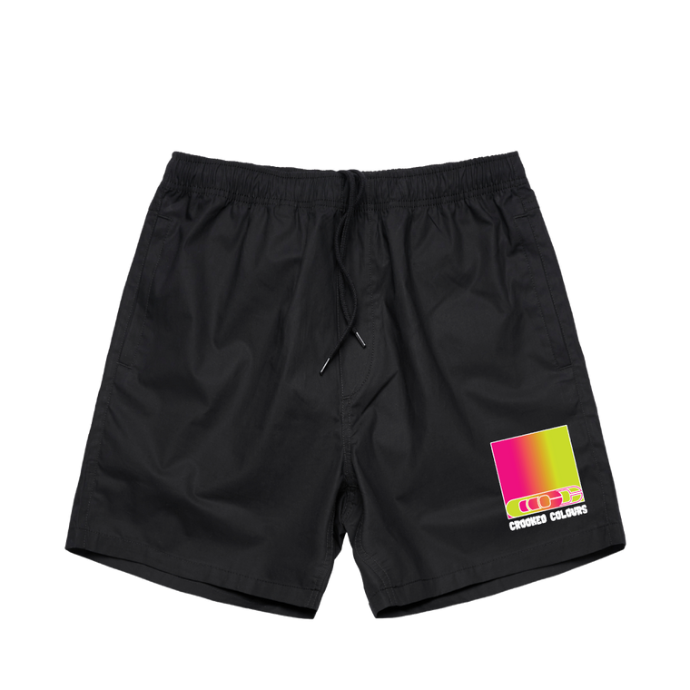 Crooked Colours / Surf Black Beach Shorts