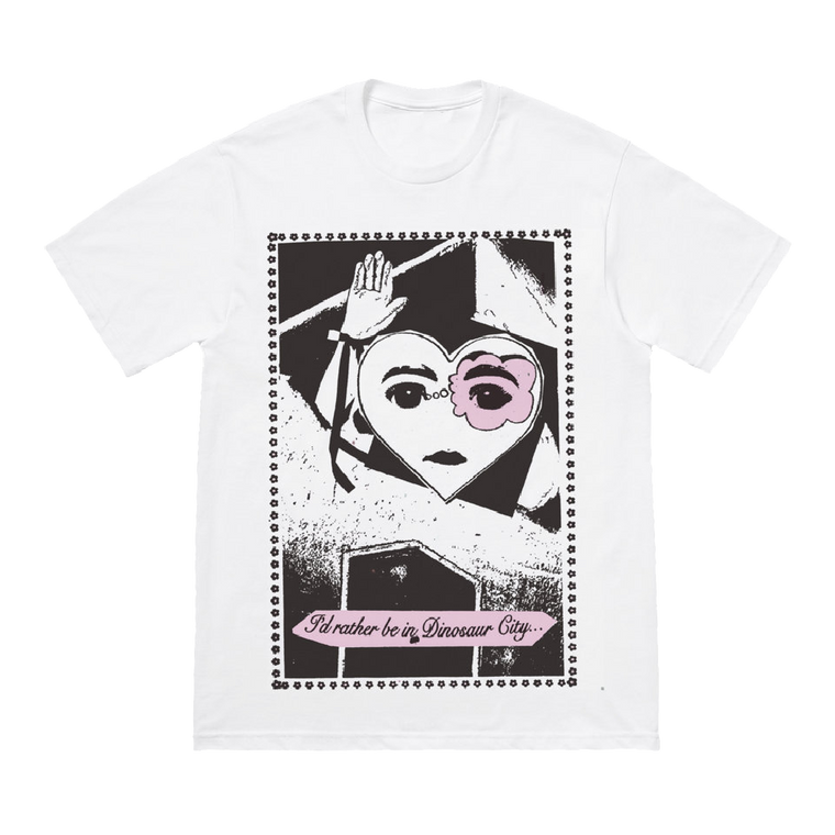 Dinosaur City / I'd Rather Be... White Tee