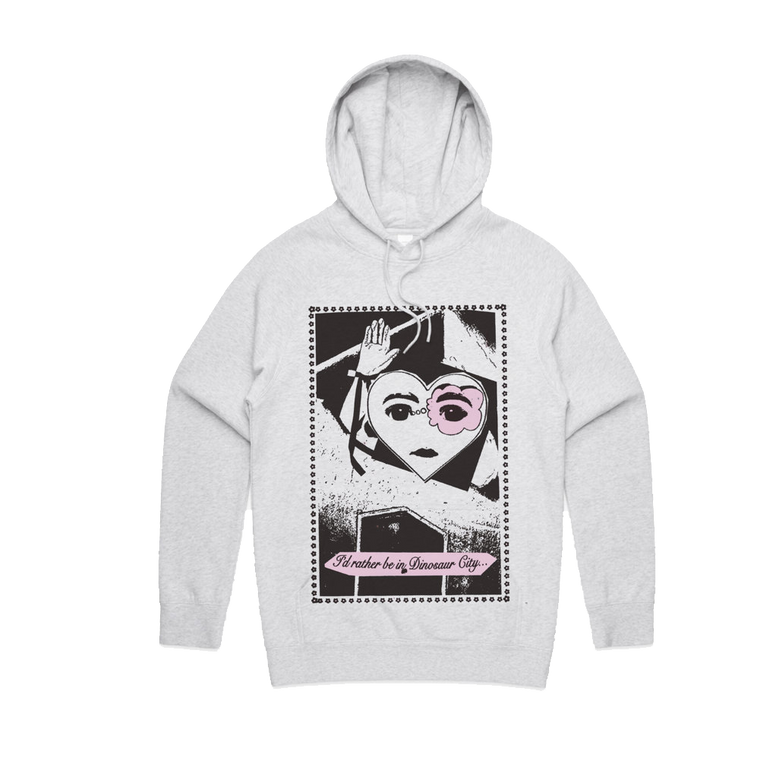 Dinosaur City / I'd Rather Be... Grey Marle Hoodie