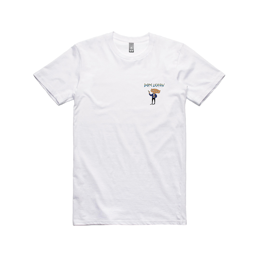 Smoking Cat / White T-Shirt