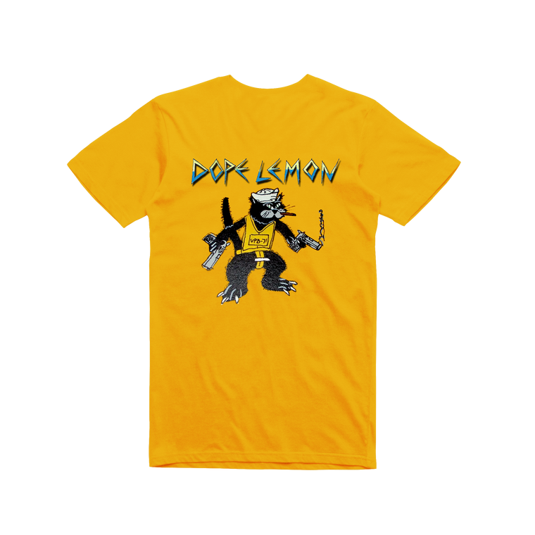 Gun Cat / Gold T-shirt