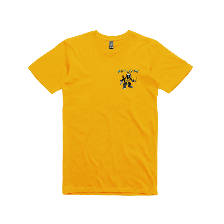 Gun Cat / Gold T-shirt