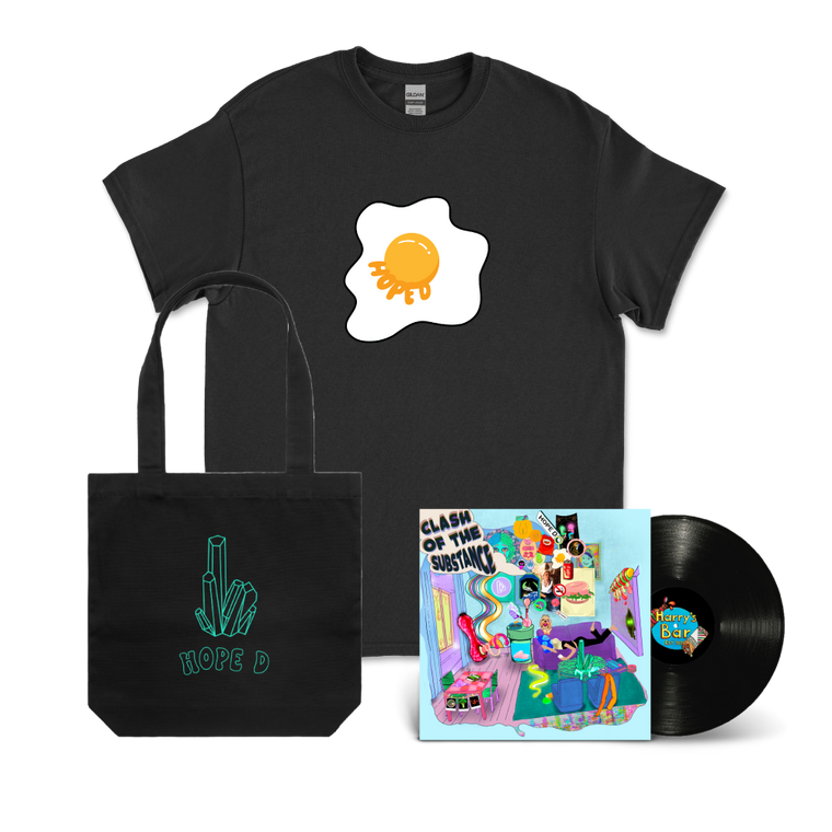 Hope D / Clash Of The Substance Black Vinyl, Black Egg T-Shirt T-Shirt & Emerald Black Tote Bundle
