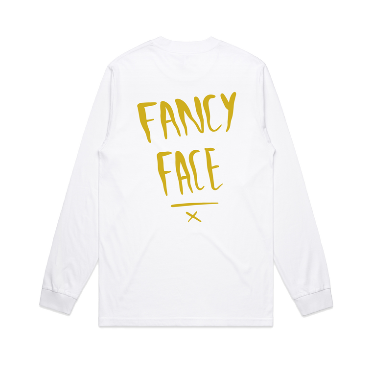 Fancy Face / OG Logo / White long sleeve