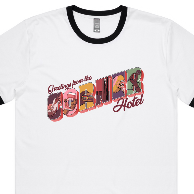 The Corner Hotel / Greetings From The Corner Hotel White Ringer T-shirt