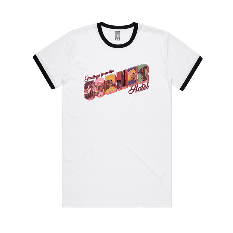The Corner Hotel / Greetings From The Corner Hotel White Ringer T-shirt