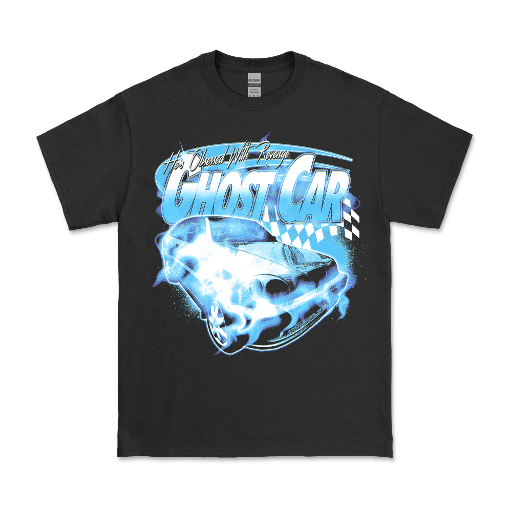 alldaysquishyface / Ghostcar Black T-Shirt