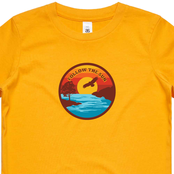 Follow The Sun / Kids Gold T-Shirt – sound-merch.com.au