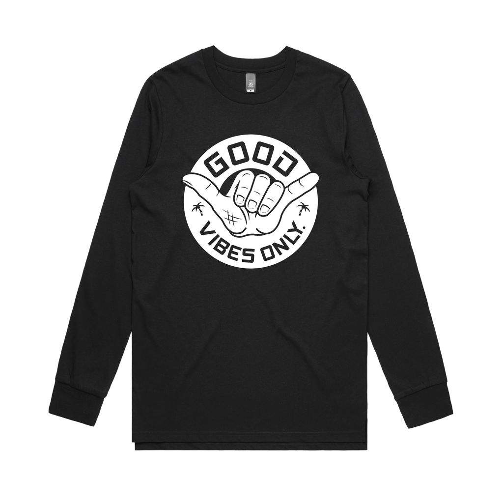 Good Vibes Only Mens Long Sleeve / Black