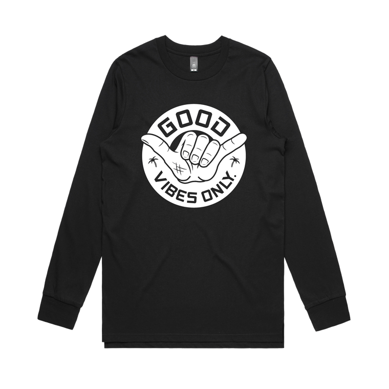 Good Vibes Only Mens Long Sleeve / Black
