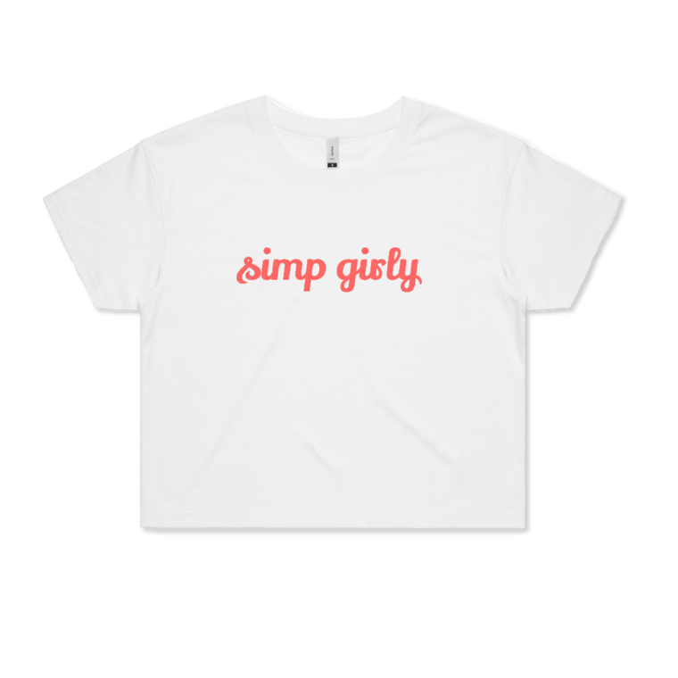Gretta Ray / Simp Girly White Crop Tee