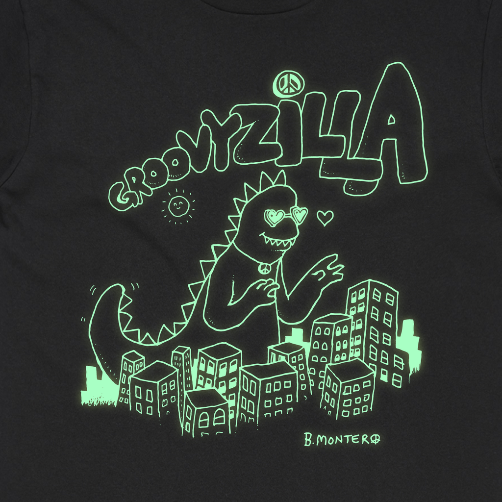 Groovyzilla / [Glow in the Dark] Black T-Shirt