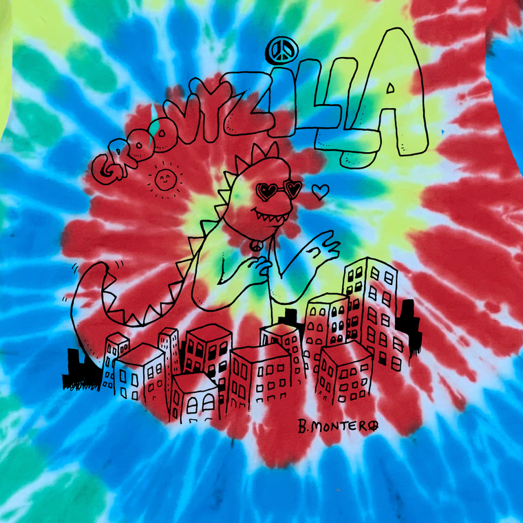 Groovyzilla / Rainbow Tie Dye T-Shirt