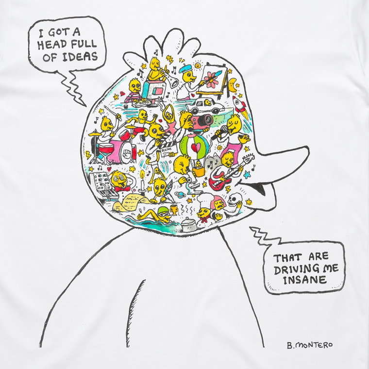 I Got A Head Full Of Ideas / White T-Shirt