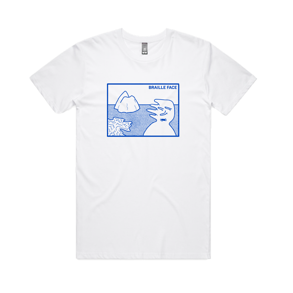 Braille Face / Iceberg Tee / White