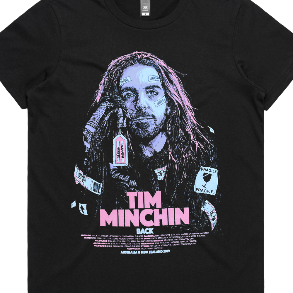 Tim Minchin / Back Tour Illustration / Womens Black T-Shirt