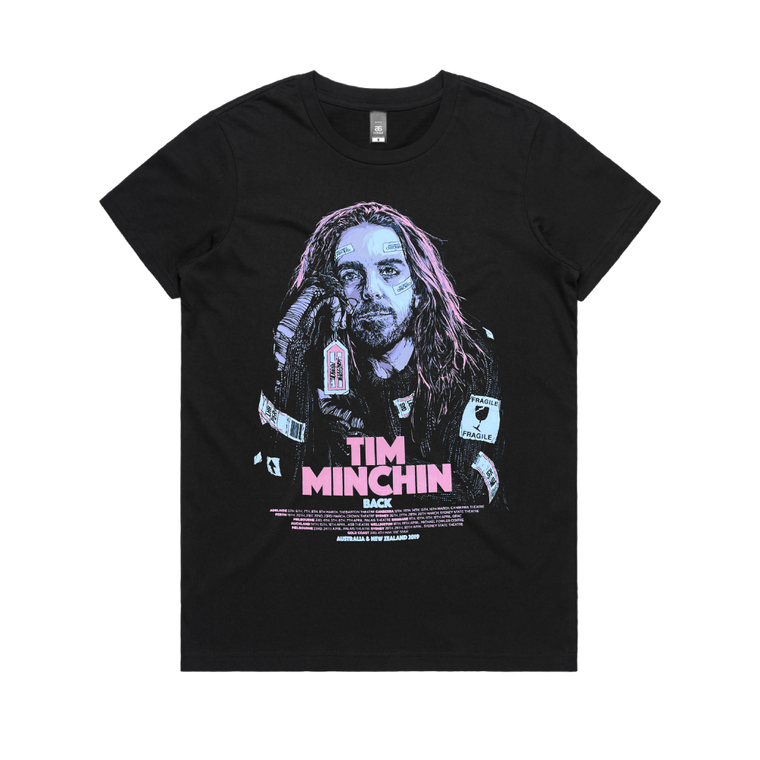 Tim Minchin / Back Tour Illustration / Womens Black T-Shirt