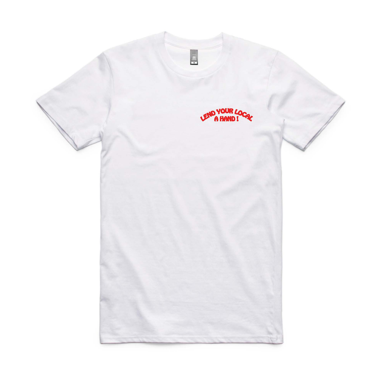 Bedroom Suck Records / Lend Your Local A Hand Tee (White)