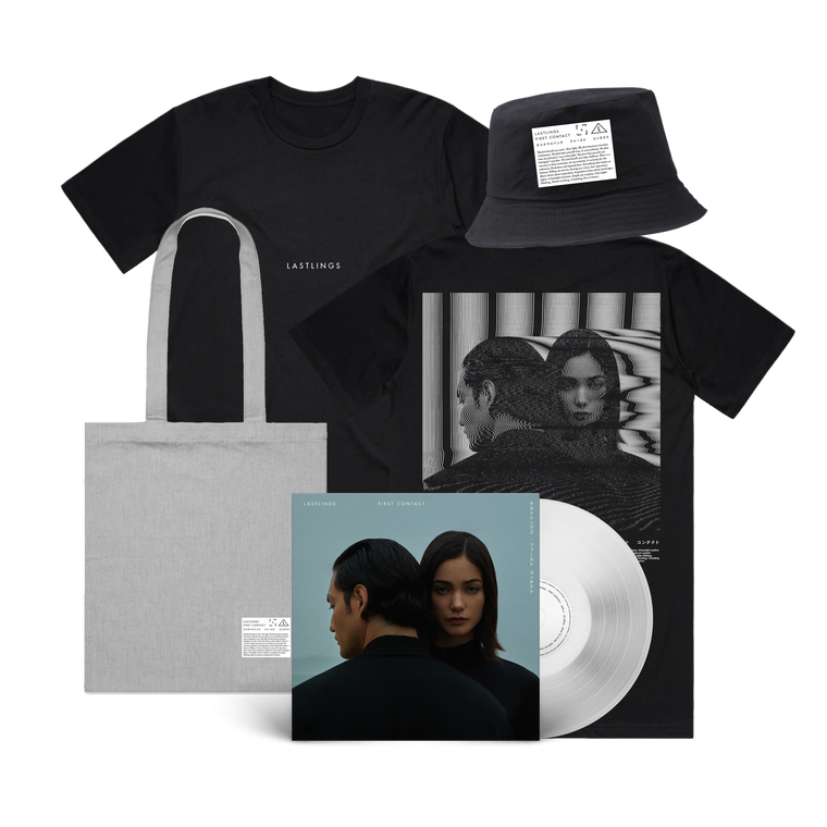 Lastlings / First Contact Tee & Deluxe Vinyl & Bucket Hat & Tote Bundle