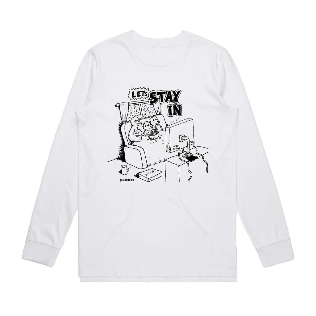 Let's Stay In / White Long Sleeve