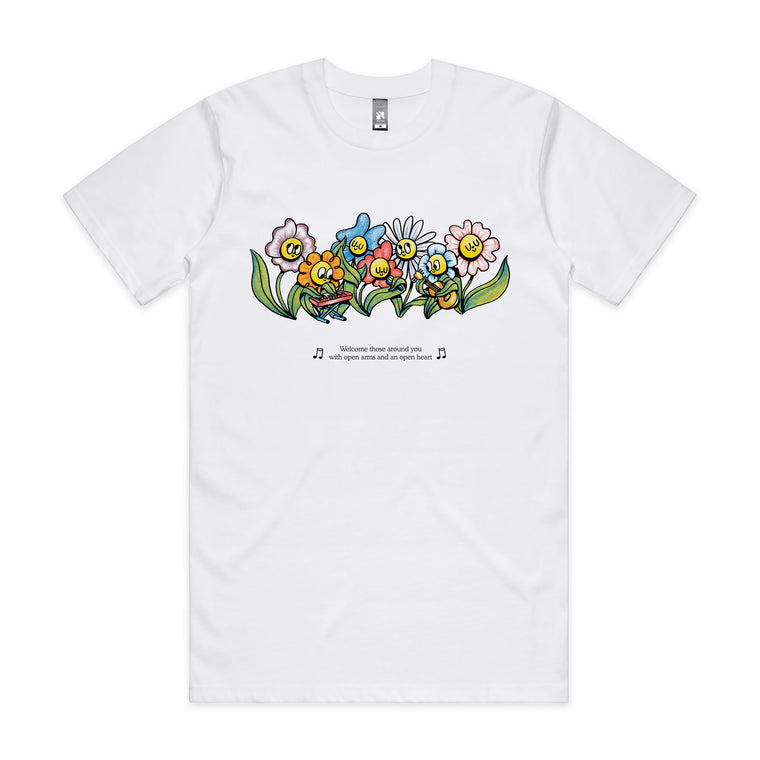 Music In Exile / Flowers Tee (White)