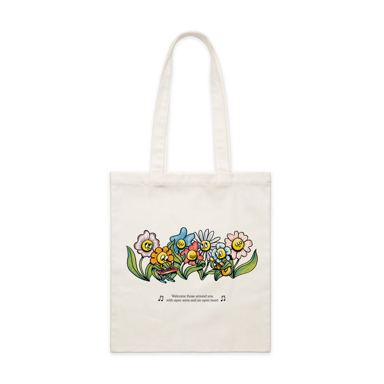 Music In Exile / Flowers Tote Bag