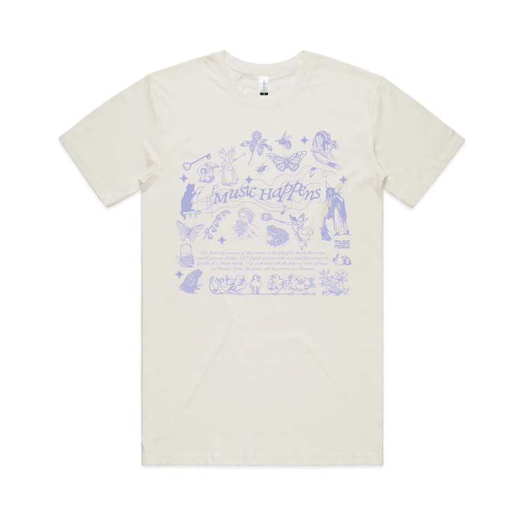 Music In Exile / 'Music Happens' Natural T-Shirt