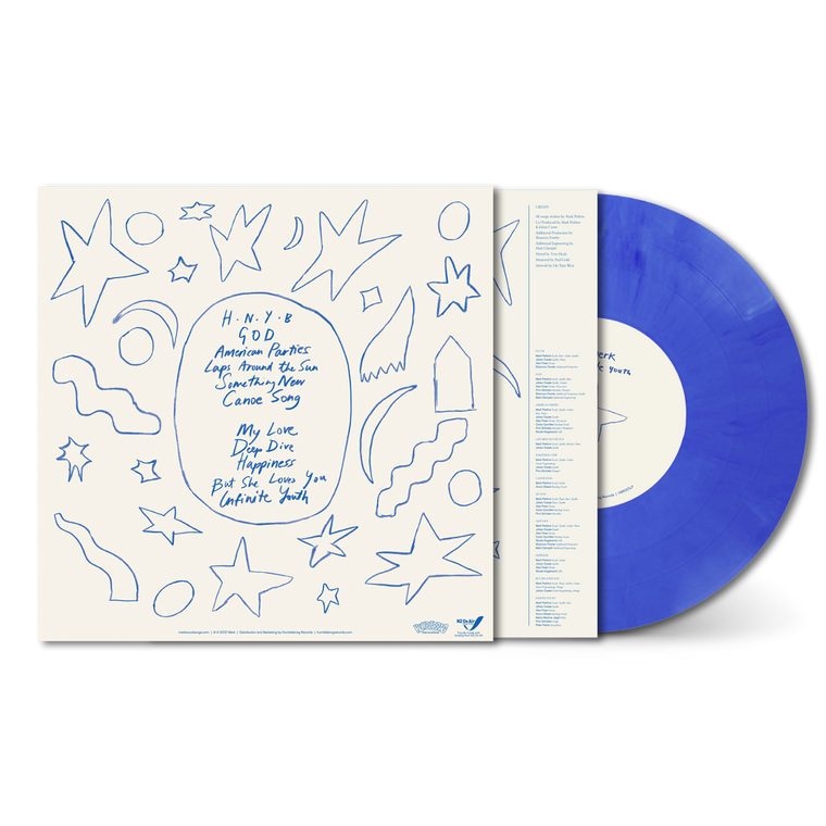 Signed Copy of Merk / Infinite Youth Blue 12" Vinyl LP