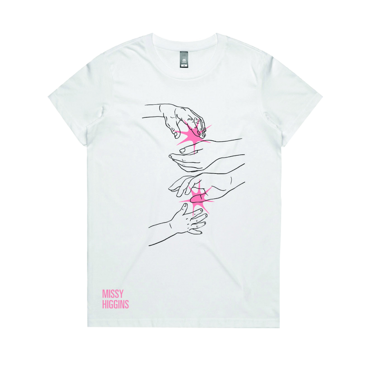 Missy Higgins / Mother Daughter Hands White T-Shirt Ladies
