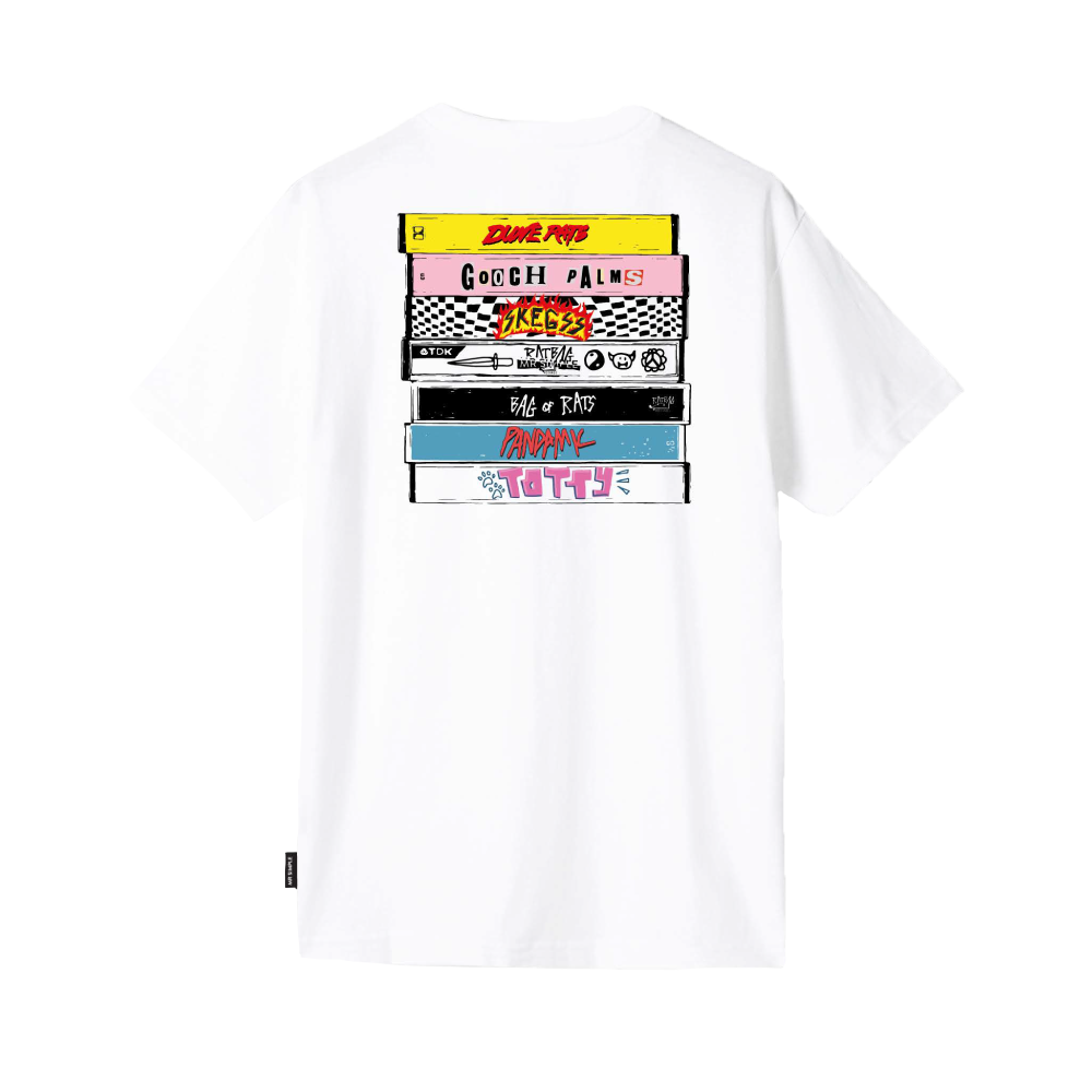 RATBAG X MR SIMPLE / Mix Tapes SS White T-Shirt