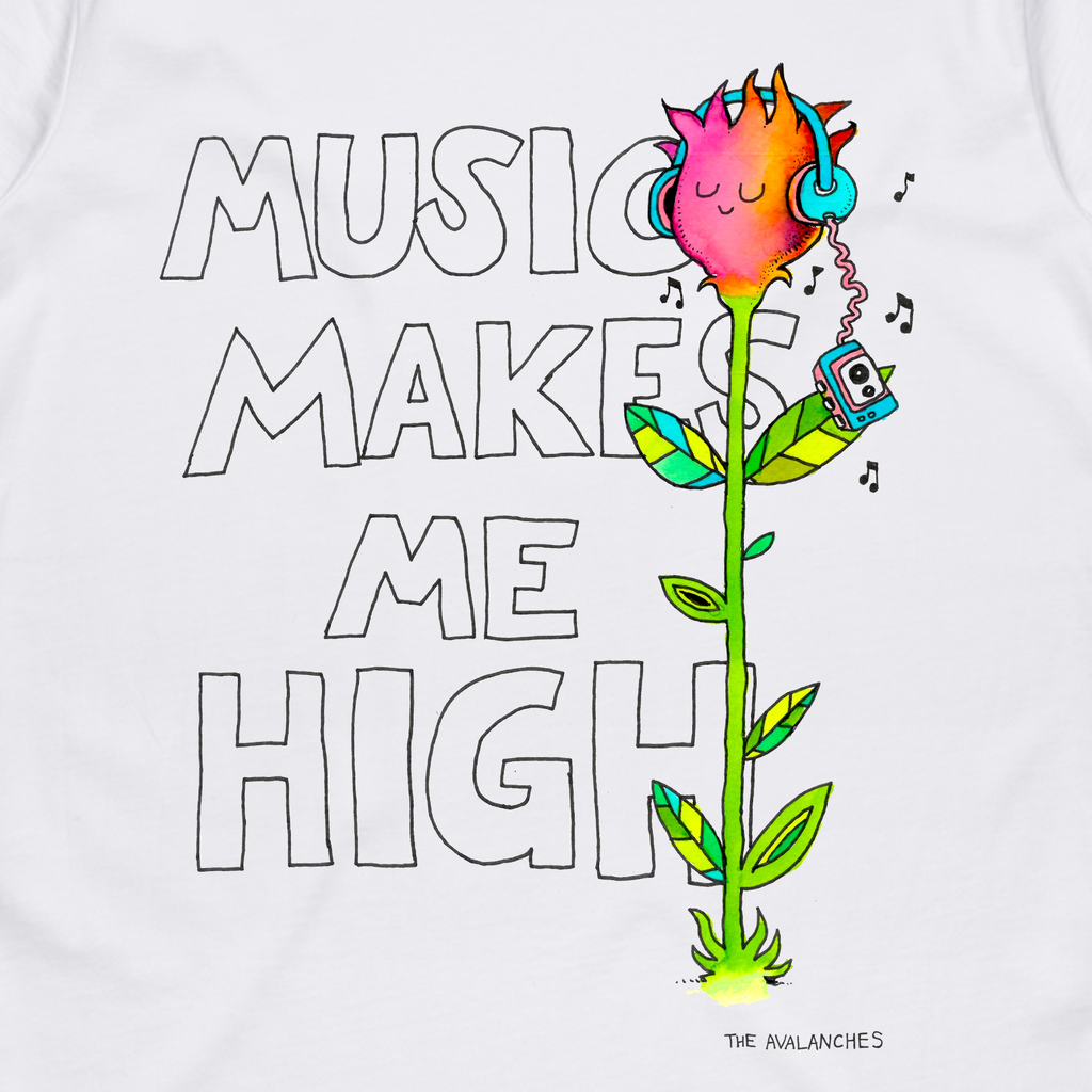 Music Makes Me High / White T-Shirt