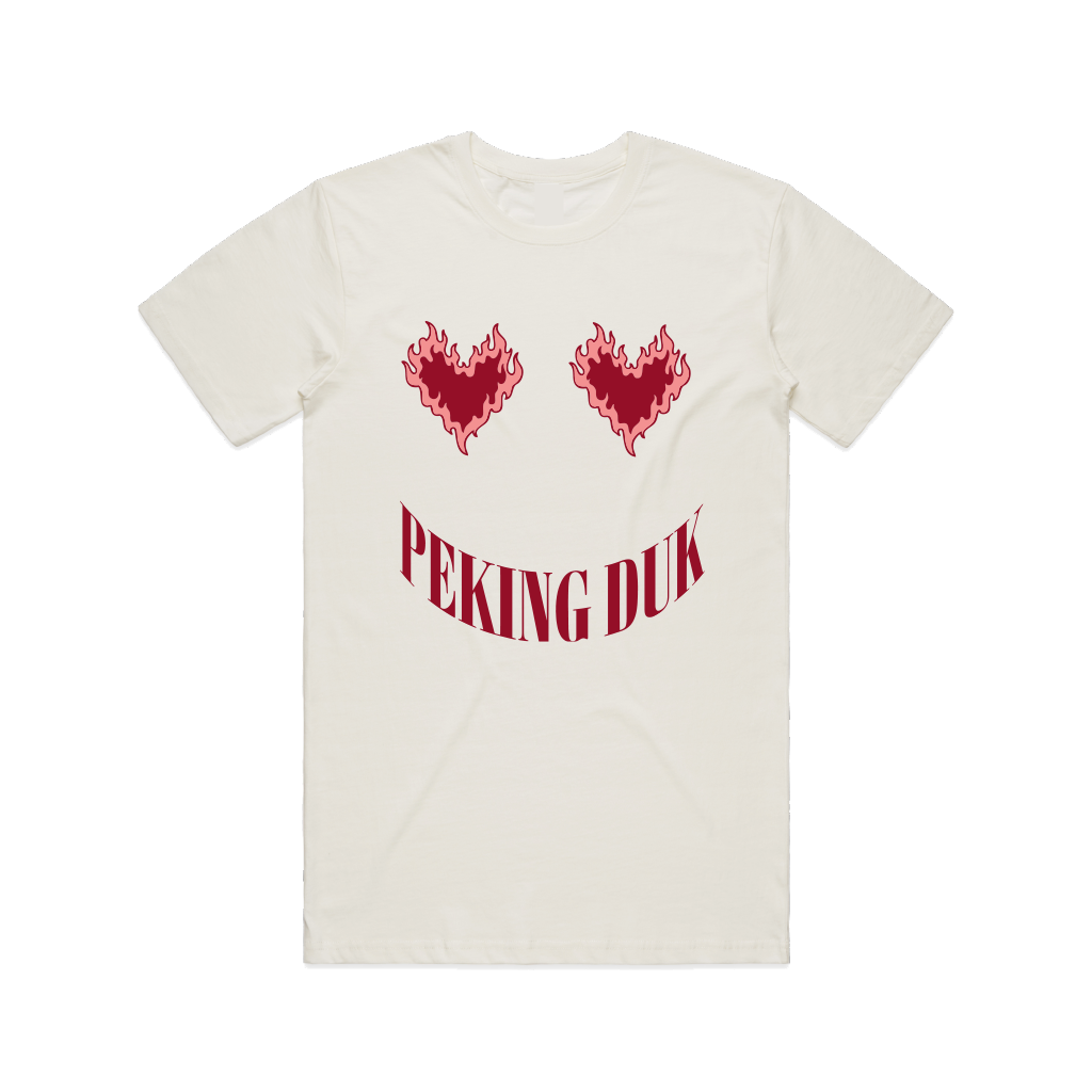 Flamin Hearts / Cream T-Shirt