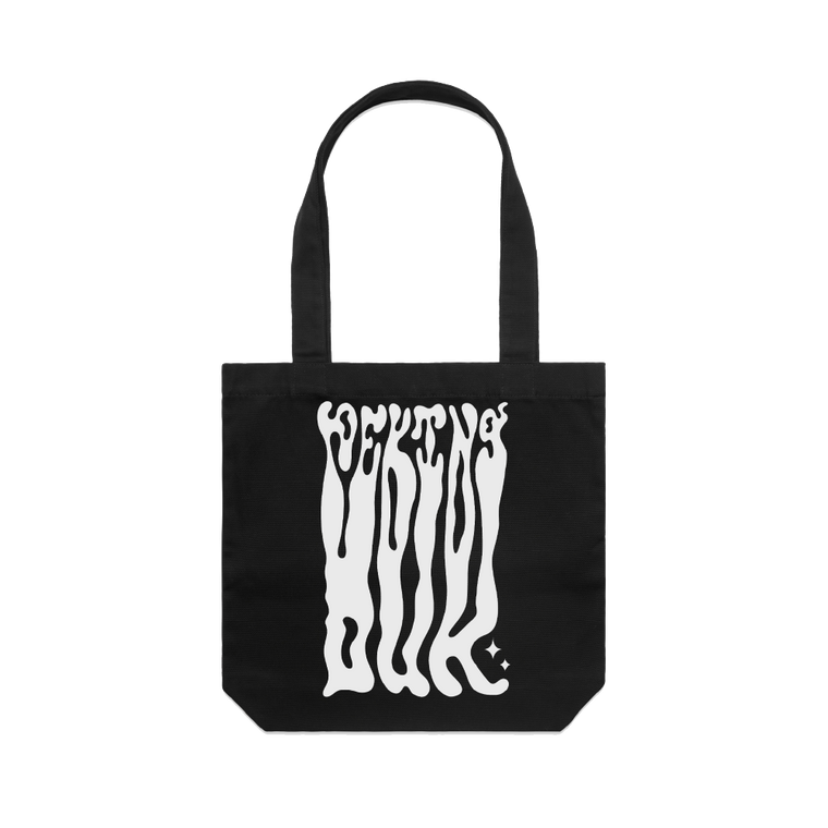 Peking Duk / Drippy Text Black Tote Bag